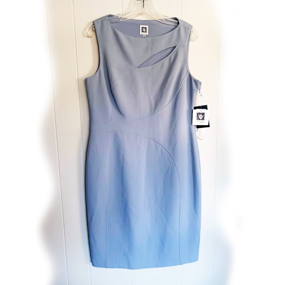 Anne Klein NWT Knit Dress, Periwinkle, Cutout Detail, Size 12